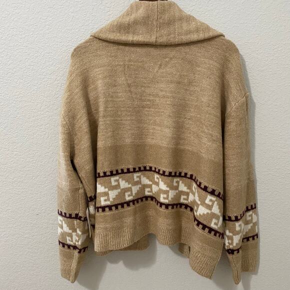 Lucky Brand Cardigan Sweater Womens Size XL Aztec Western Shawl Collar NWT - Picture 2 of 9